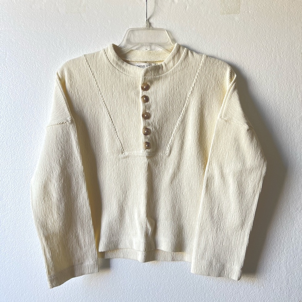Madewell Texture & Thread Seamed Henley Top